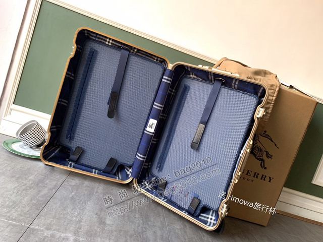 Rimowa拉杆箱 66666 Rimowa x Burberry首度合作版 經典巴寶莉格子紋 全裸鎂合金 日默瓦拉箱 巴寶莉行李箱xzx1141